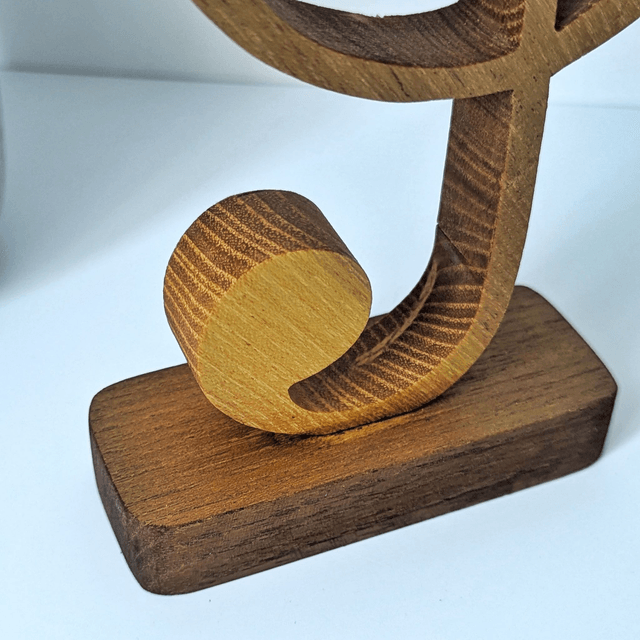 Clef de sol et notes en acacia
