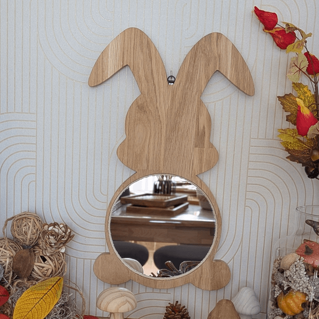 Miroir Lapin en chêne