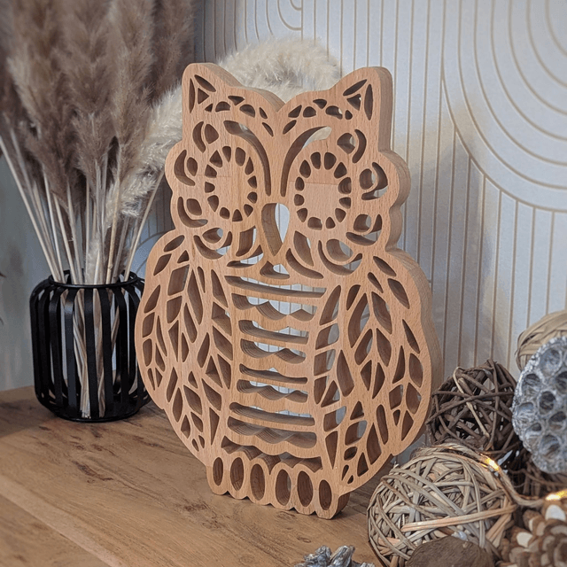 Hibou en hêtre