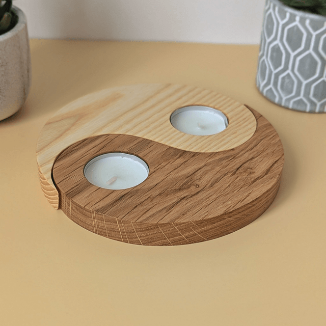 Yin et Yang en chêne et frêne 2