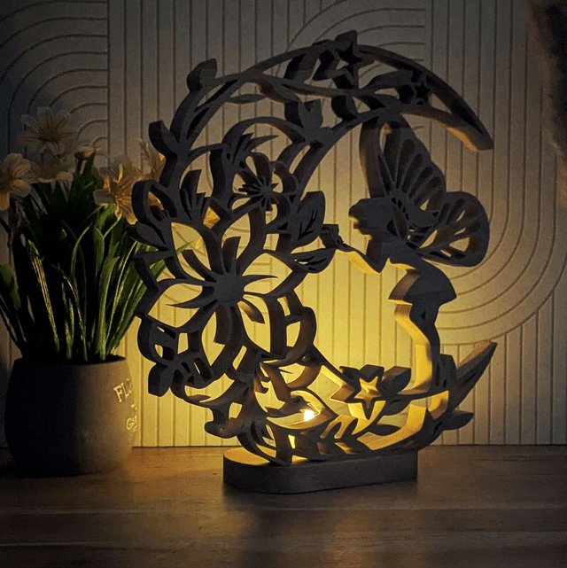 Lune féerique en hêtre