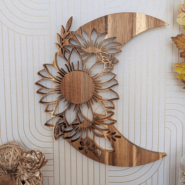 Lune fleurie en acacia