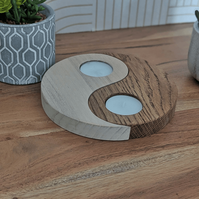 Yin et Yang en chêne et frêne