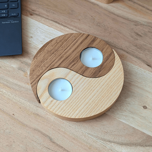 Yin et Yang en chêne et frêne