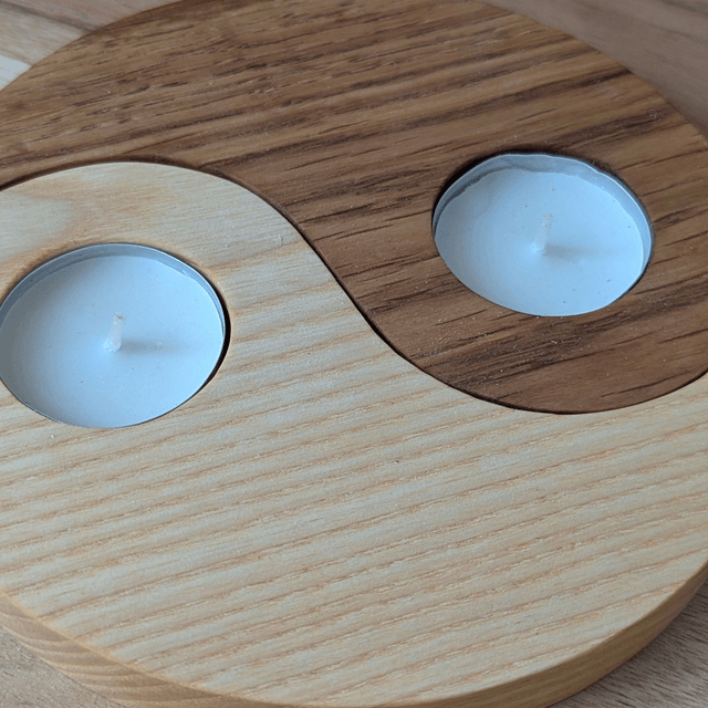 Yin et Yang en chêne et frêne