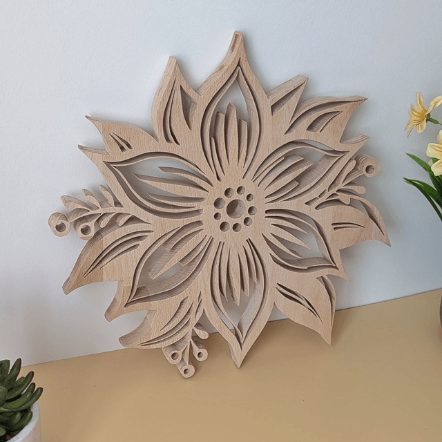 Fleur en hêtre