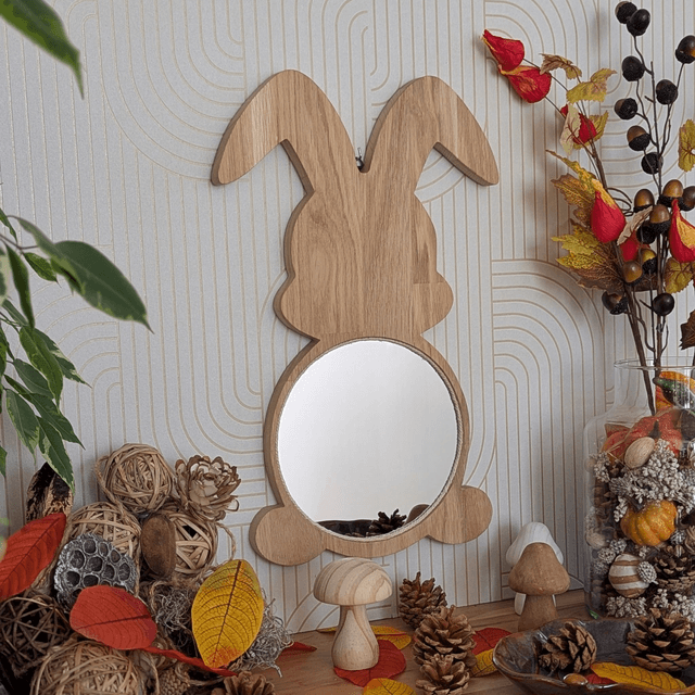 Miroir Lapin en chêne