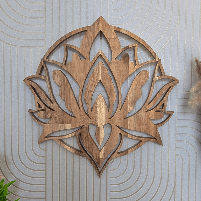 Fleur de lotus en acacia