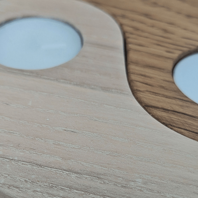Yin et Yang en chêne et frêne