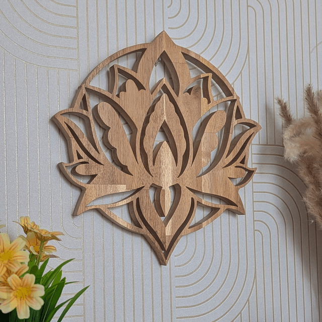 Fleur de lotus en acacia