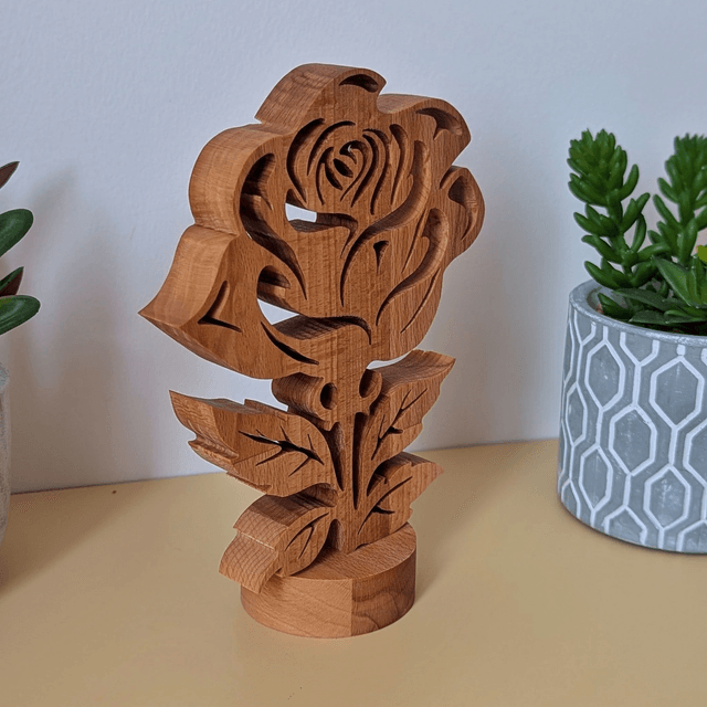 Rose en hêtre