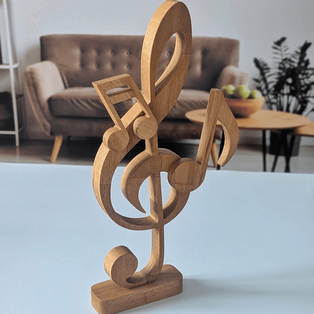 Clef de sol et notes en hêtre
