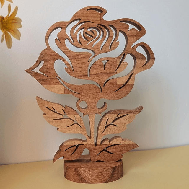 Rose en hêtre