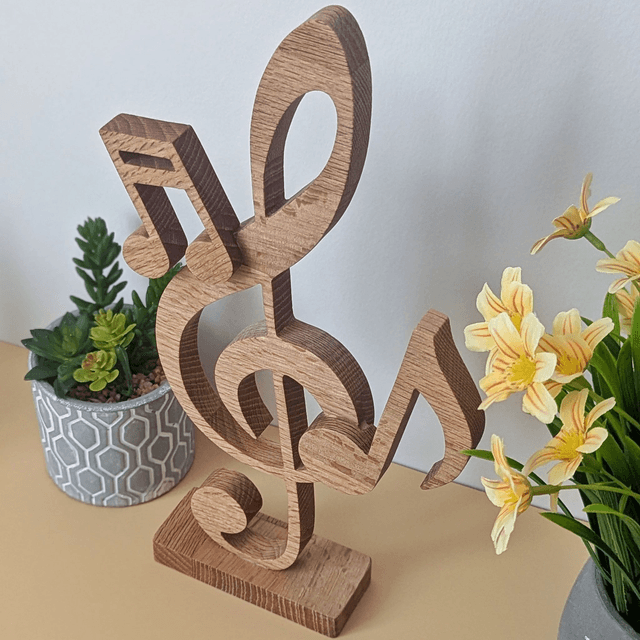 Clef de sol et notes en chêne