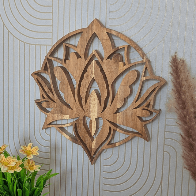 Fleur de lotus en acacia